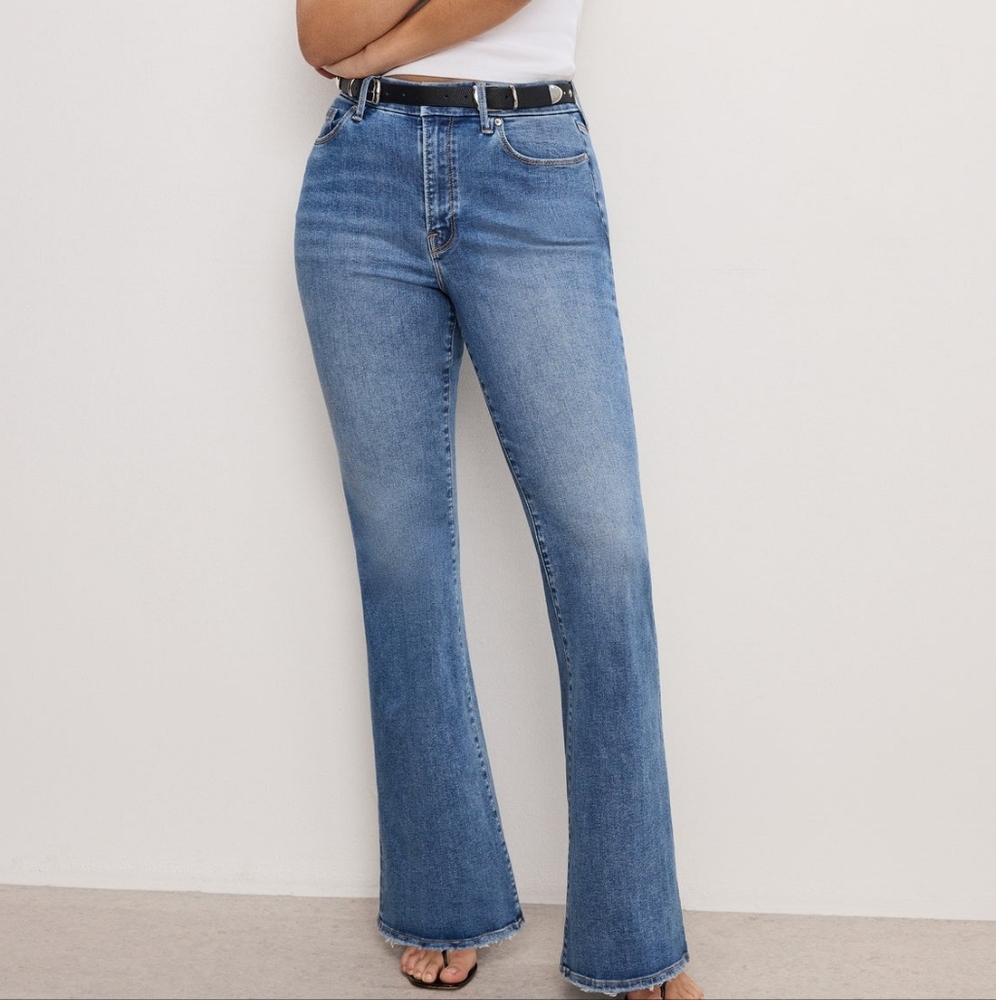 EUC Good American Size 6/28 Good Legs Mid Rise Flare Blue Jeans!! - Picture 8 of 16